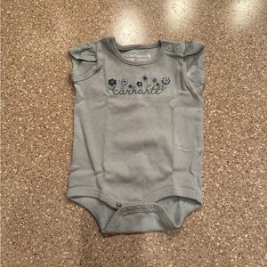 Carhartt Light Blue Baby Onesie with Floral Design